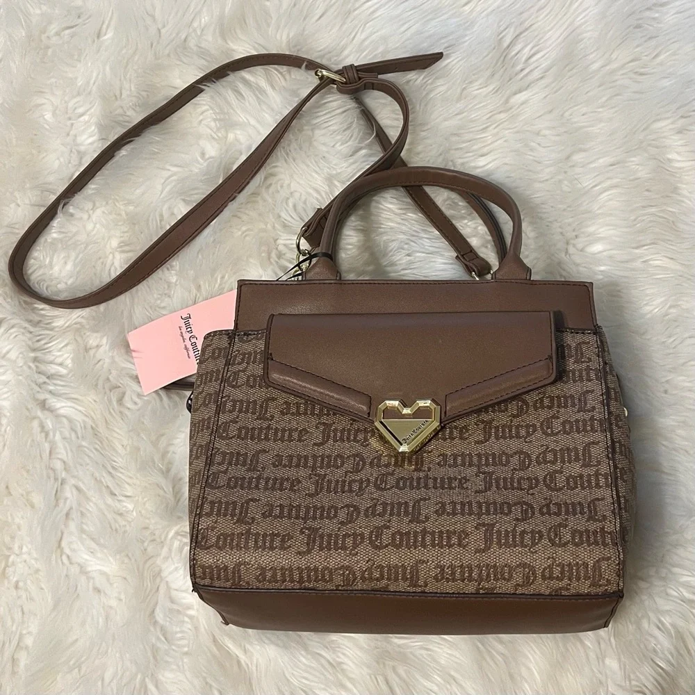 Juicy Couture‎ Brown Chestnut Chino and Tan Modern Chic Satchel Handbag